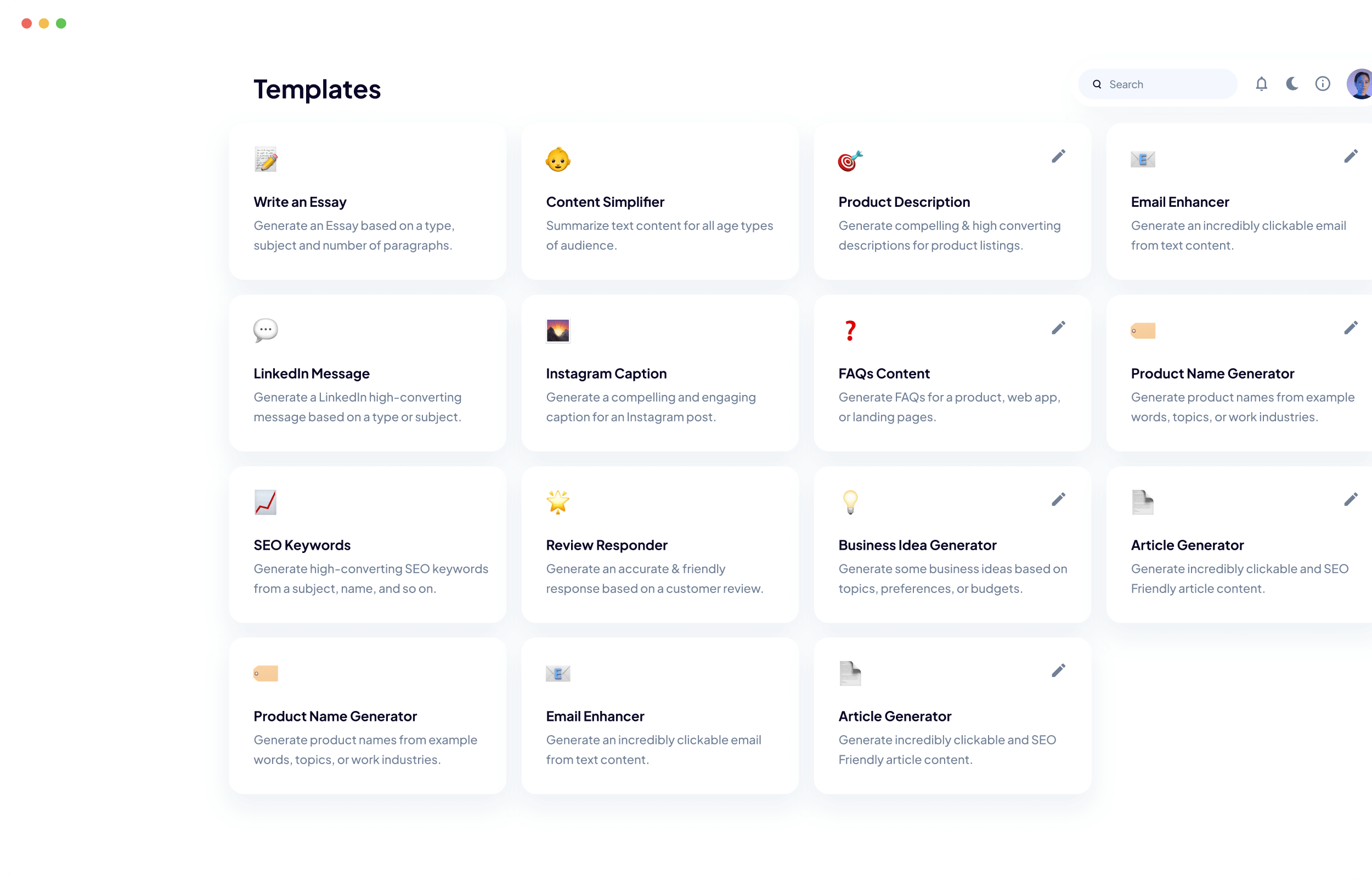 Synapso.AI Dashboard Image - Best Free Copywriting AI Writer, Marketing Content Generator & AI Assistant