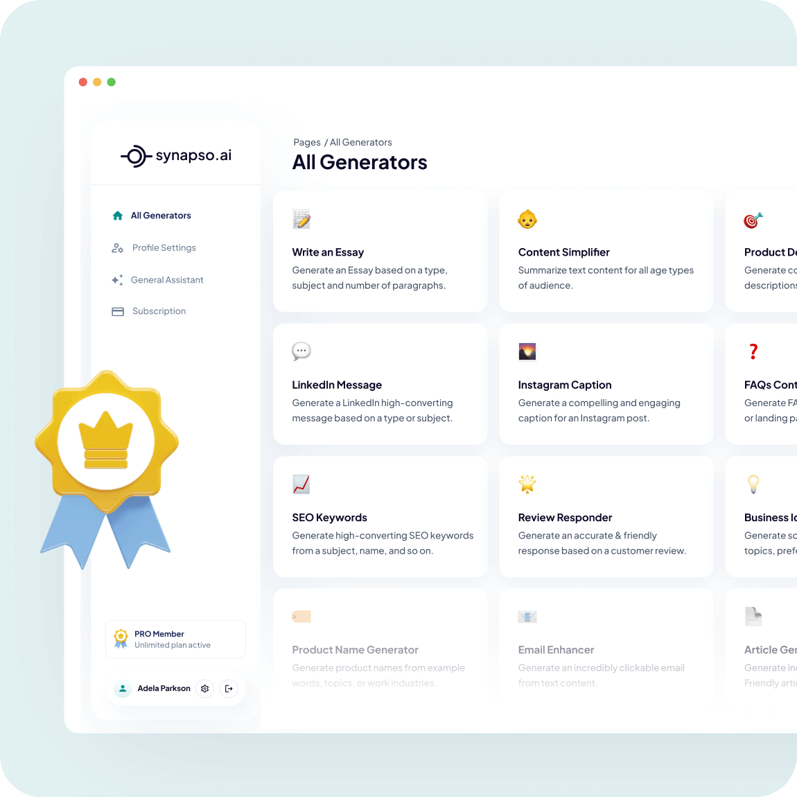 Synapso.AI Features Image - Best Free Copywriting AI Writer, Marketing Content Generator & AI Assistant